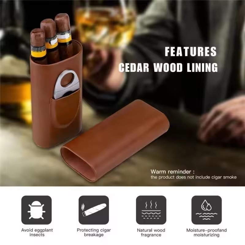 Estuche de cuero para puros, b - Premium Cigar Case reseña y precio
